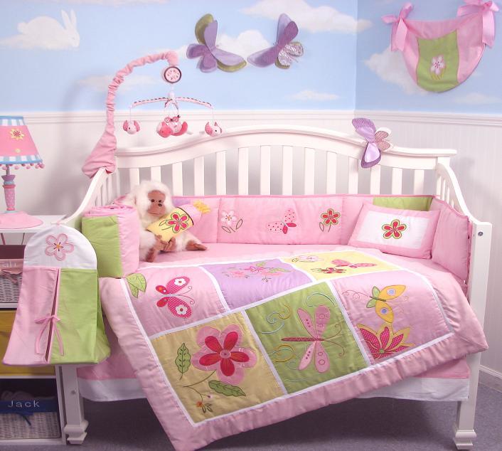 Soho Designs Butterflies Meadows Baby Crib Nursery Bedding Set 14 pcs included Diaper Bag with Changing Pad, Accessory Case & Bottle Case at Sears.com