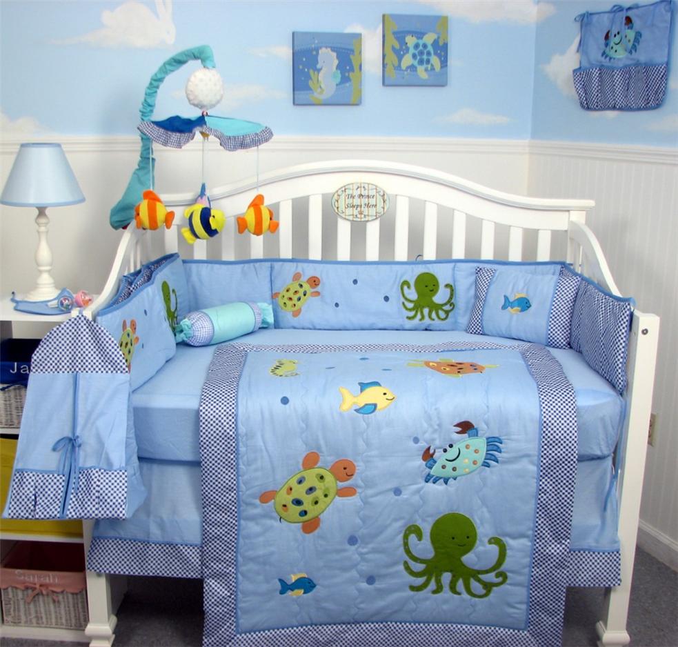 SoHo Designs Sea Life Baby Crib Nursery Bedding Set 14 pcs included Diaper Bag with Changing Pad, Accessory Case & Bottle Case at Sears.com