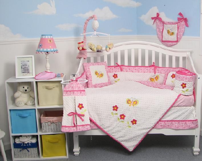 Soho Designs Butterflies Garden Baby Crib Nursery Bedding Set 14 pcs included Diaper Bag with Changing Pad, Accessory Case & Bottle Case at Sears.com
