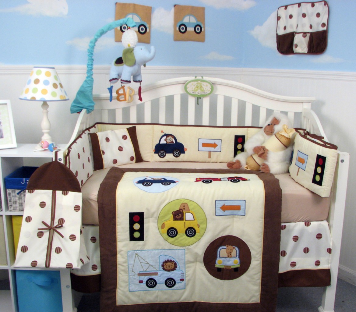 Soho Designs SoHo Road Rally Baby Crib Nursery Bedding Set 14 pcs included Diaper Bag with Changing Pad, Accessory Case & Bottle Case at Sears.com
