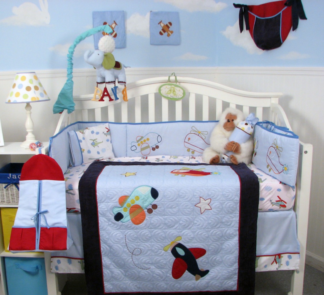 Soho Designs SoHo Aviator Adventure Baby Crib Nursery Bedding Set 14 pcs included Diaper Bag with Changing Pad, Accessory Case & Bottle Case at Sears.com