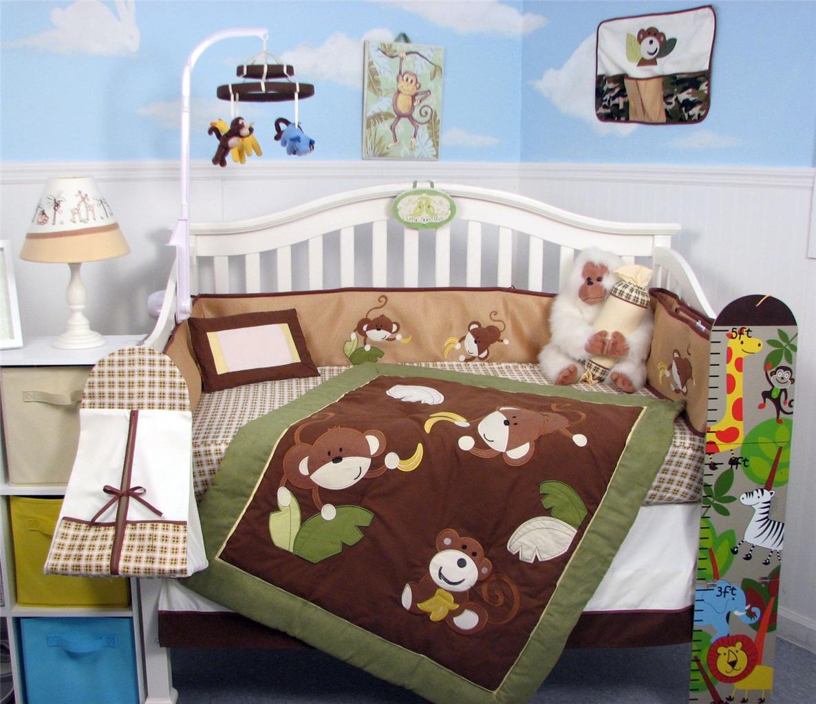 Soho Designs SoHo Monkey Business Baby Crib Nursery Bedding Set 13 pcs included Diaper Bag with Changing Pad & Bottle Case at Sears.com