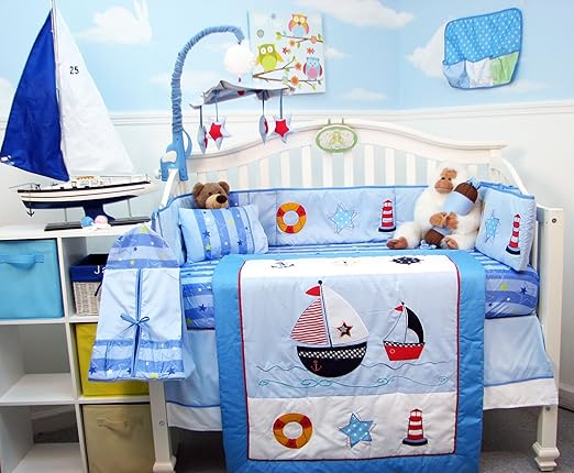 Soho Designs Dinosaur Story Baby Crib Nursery Bedding Soho Ship Ahoy Baby Crib Nursery Bedding Set 14 Pcs