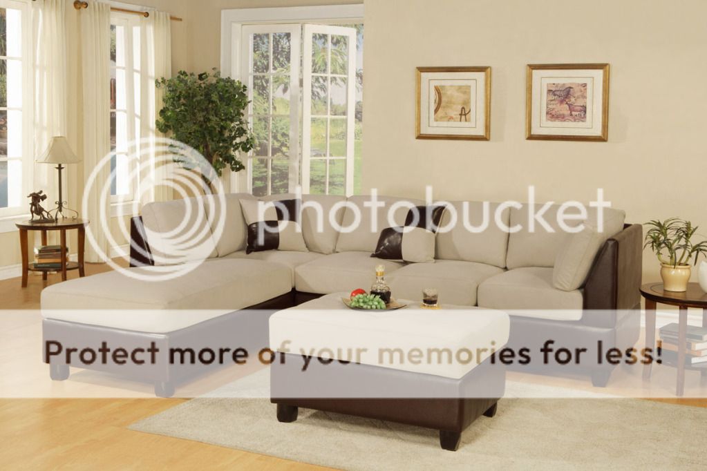 Hollywood Decor by trim Sectional Sofa with Free accent Pillows and Ottoman in Mushroom Finish at Sears.com