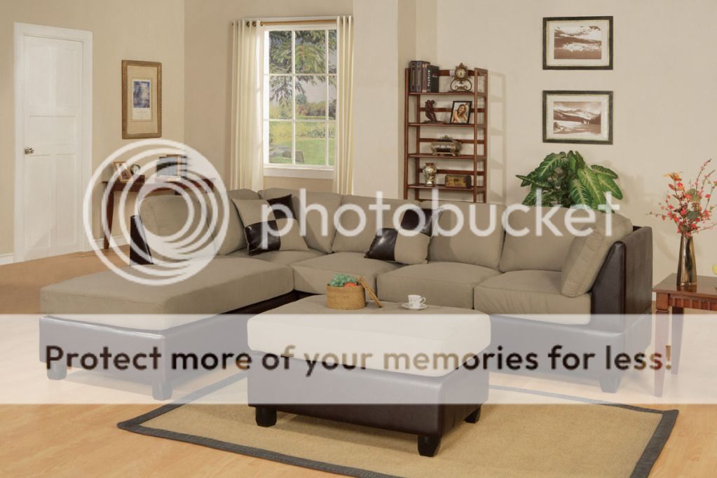 Hollywood Decor by trim Sectional Sofa with Free accent Pillows and Ottoman in Pebble Finish at Sears.com
