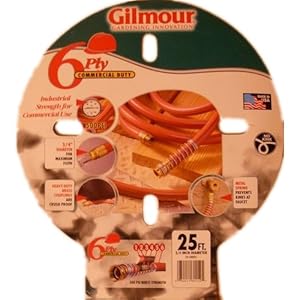 Gilmour 25-34025 25 Series 25-Foot-by-3/4-Inch 6-Ply Commercial Rubber/Vinyl Hose, Red at Sears.com