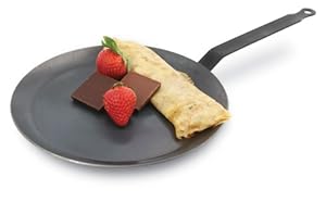 Paderno World Cuisine 8.625 Inch Blue Carbon Steel Crepe Pan