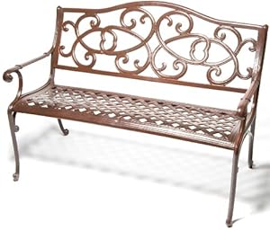 Alfresco Home Wisteria Garden Bench, Glossy Brown at Sears.com