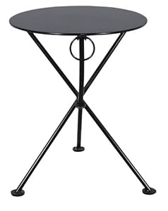Furniture Designhouse 4139s French Bistro European Caf? 3-Leg Folding Table with 24-Inch Round Metal Top, Jet Black Frame at Sears.com