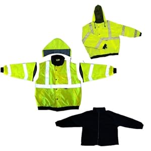 Global Glove Global GLO-B1 Polyurethane Class 3 Five in One Winter Jacket with 3M Scotchlite Reflective and Removable Fleece, Large at Sears.com