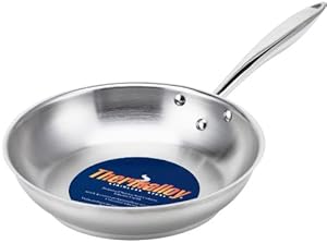 Browne Foodservice 57 24054 18/10 Stainless Steel Thermalloy Fry Pan with Helper Handle  14-Inch