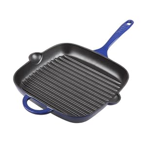 Denby CII-521 Cast Iron Griddle Pan  10-Inch  Blue