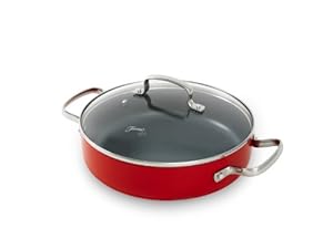 Fiesta CW0004861 Covered Skillet with Side Handles  2.5-Quart  Scarlet