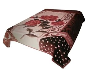 Koyou Classic Brown Polka Dot Floral 2-ply Mink Plush King Blanket Throw at Sears.com