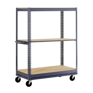 Edsal RT362454-3 Industrial Gray Heavy Duty Steel Rivet Lock Mobile Shelf Truck, 1000lbs Capacity, 36" Width x 54" Height x 24" at Sears.com