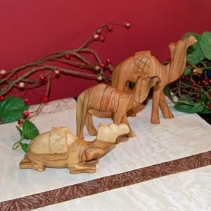 From The Earth Hand Carved Olive Wood Three Camel Set - Matte Finish at Sears.com