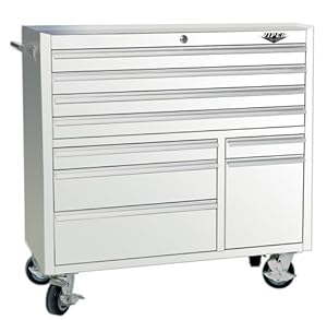 Viper Tool Storage V4109WHR 41-Inch 9-Drawer 18G Steel Rolling Tool Cabinet, White at Sears.com