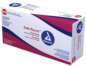 Dynarex Safe-Touch Lightly Powdered Latex Exam Glove , Large, 100 Count (Pack of 10) at Sears.com