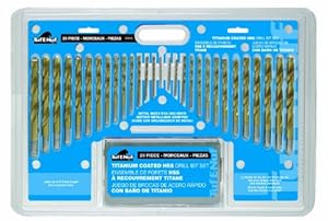 Task Tools 09250 29-Piece Tuf-E-Nuf Titanium-Coated HSS Drill Bit Set, 1/16-Inch Through 1/2-Inch Bits In Plastic Case at Sears.com