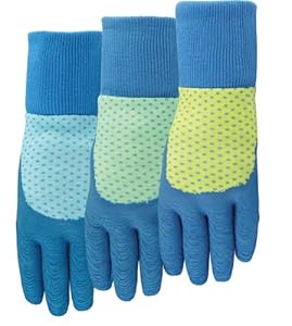 Midwest Gloves and Gear 64C2P03-L-AZ-12 3-Pack Ladies Gardening Gloves, Large, Blue with Accent Design at Sears.com