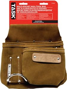 Task Tools T77202 Tradesperson's Leather Multi-Pocket Nail/Tool Bag, 5-Pocket at Sears.com