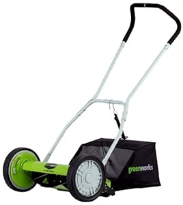 Greenworks 25052 16-Inch 5-Blade Push Reel Lawn Mower With Grass Catcher at Sears.com