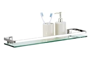 Organize It All Wall Mounting Glass Shelf with Chrome Finish and Rail at Sears.com