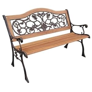 DC America SL5630CO-BR Birmingham Camelback Park Bench, Cast Iron Frame and Hardwood Slats, Rust Resistant Bronze Finish at Sears.com