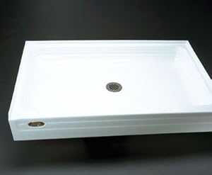 Jacuzzi T228959WH 60-Inch L by 34-Inch W Single Threshold Tru-Level Acrylic Shower Base, White Finish at Sears.com