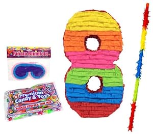 Aztec Imports Number 8 Pinata Kit - Includes Pinata, 2Lb Filler, Buster Stick and Blindfold at Sears.com