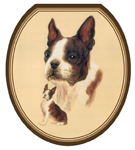 Toilet Tattoos TT-1806-R Boston Terrier Design Toilet Seat Applique, Round at Sears.com