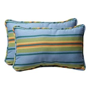 Pillow Perfect Decorative Blue/Green Stripe Rectangle Toss Pillows, 2-Pack at Sears.com