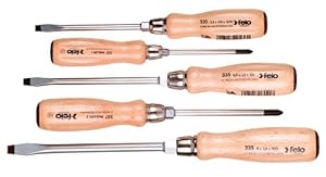 Felo 07157 22155 Slotted and Phillips Wood Handle Screwdrivers, Set of 5 at Sears.com