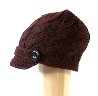 7headz Womens Hand Made Cable Knitted Short Soft Trendy 1 inch Visor Cab Driver Newsboy Hat with Side Wooden Buttons available in Knitt at Sears.com