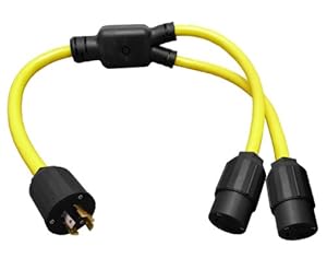 Conntek YL1430520 30-Amp 125/250-volt L14-30P Generator Y-Adapter 4-Prong Male Plug to L5-20 Locking Female Connectors at Sears.com