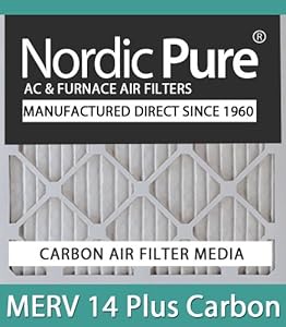 Nordic Pure 20x20x5L1M14+C-2 Lennox X0585 Replacement MERV 14 Plus Carbon AC Furnace Air Filters, Qty-2 at Sears.com