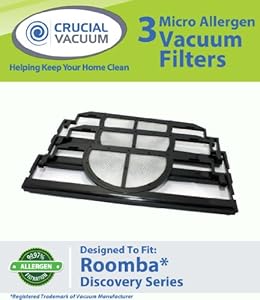 Crucial Vacuum 3 iRobot Roomba Discovery Vacuum Cleaner Filter Kit; Replaces Roomba Part# 4910; Designed & Engineered by Crucial Vacuum at Sears.com