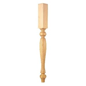 Brown Wood Inc. 01060320AL2 Country French Reeded Bar Column with Foot, Alder at Sears.com