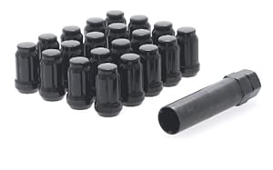 White Knight Wheel Accessories White Knight 3804BK-20AM Black Chrome Finish 1/2"-20 Thread Size Spline Drive Lug Nut with Key, (Pack of 20) at Sears.com