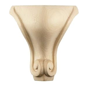 Brown Wood Inc. 01709010CH1 Queen Anne Scroll Wood Bun Foot, Cherry at Sears.com
