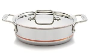 Al-Clad All-Clad Copper Core 2 Quart Saute' Pan with Lid & Loop Handles