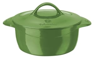 Calphalon Enamel Cast Iron 5 Quart Round Dutch Oven Chive Green