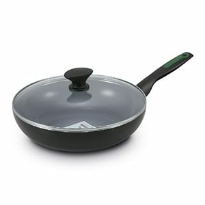 GreenPan CW0004149 Rio Aluminum Induction Saute Pan  4-Quart/11-Inch  Black