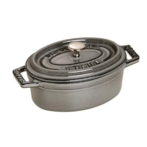 Staub Oval Cocotte  1 Qt Graphite Grey