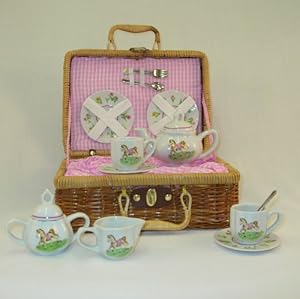 Delton Large Porcelain Tea Set in Basket - Pony at Sears.com