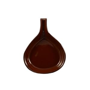 CAC China FP-12BW 12-Ounce Stoneware Pear Shape Fry Pan with Handle  9-1/4 by 7 by 1-Inch  Brown  Box of 24