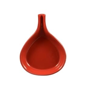 CAC China FP-18-RED 18-Ounce Stoneware Pear Shape Fry Pan with Handle  10 by 8-1/4 by 1-1/4-Inch  Red  Box of 12