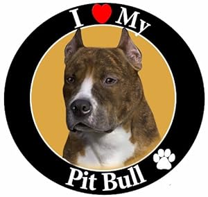 E & S Pets Car Magnet, Pit Bull, Brindle and White