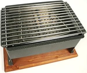 Paderno World Cuisine 8 5/8 Inch X 14 1/4 Inch Table Side Barbecue with Wood Base