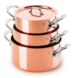 Mauviel M'heritage 150s 6131.21 3.6-Quart Stewpan with Lid and Cast Stainless Steel Handle